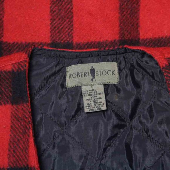 Vintage Robert Stock Buffalo Check Winter Wool Blend Vest Women's Size Large - Picture 3 of 3